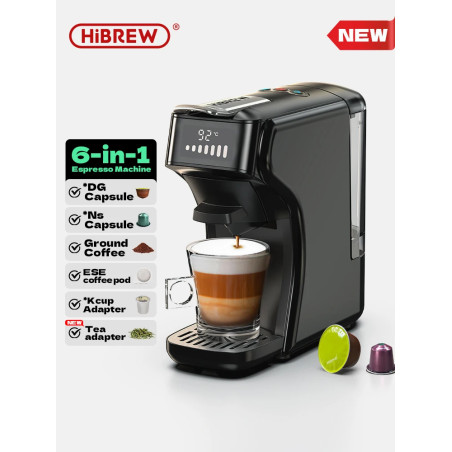 HIBREW 6-in-1-Kaffeemaschine: Heißer und kalter Espresso, Cappuccino